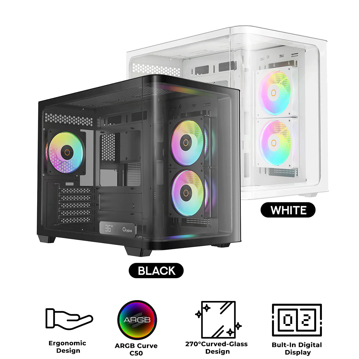 Ocypus Iota C50 Curve ARGB Digital Mini Tower PC Case | DataBlitz