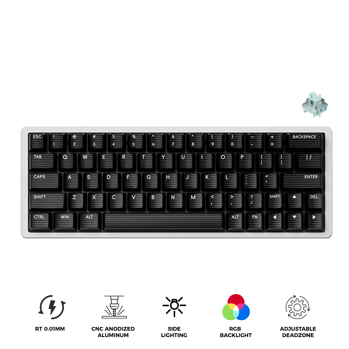 Title
Scyrox Xpunk 63 CNC Aluminum 8K Magnetic Hall Effect Keyboard (Black/White)