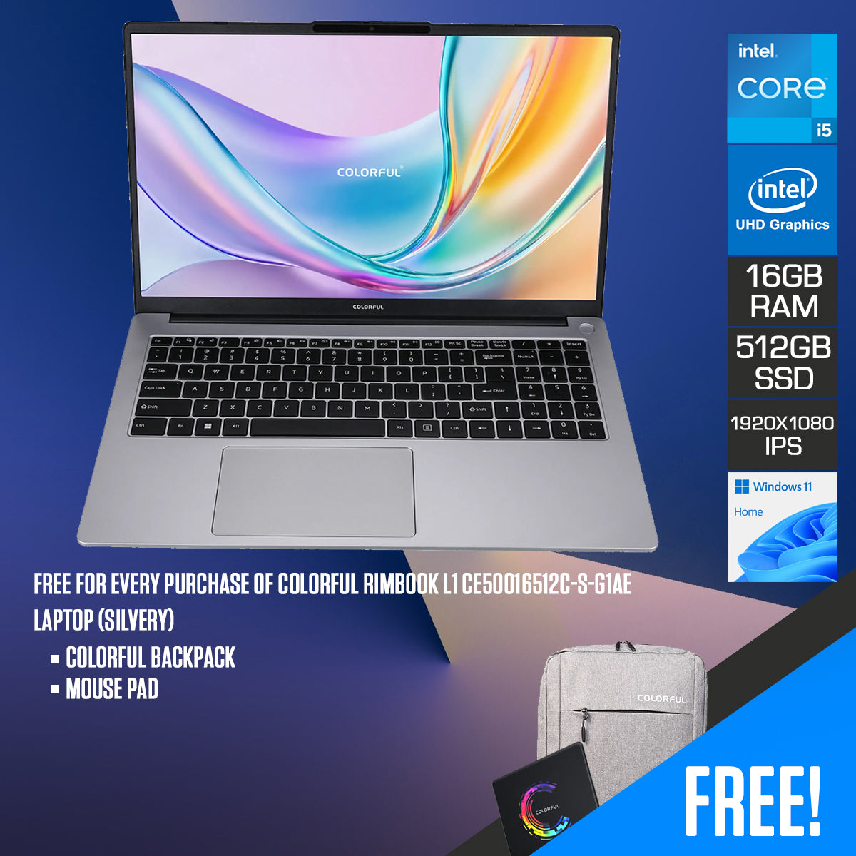 Colorful Rimbook L1 CE50016512C-S-G1AE Laptop (Silvery)
