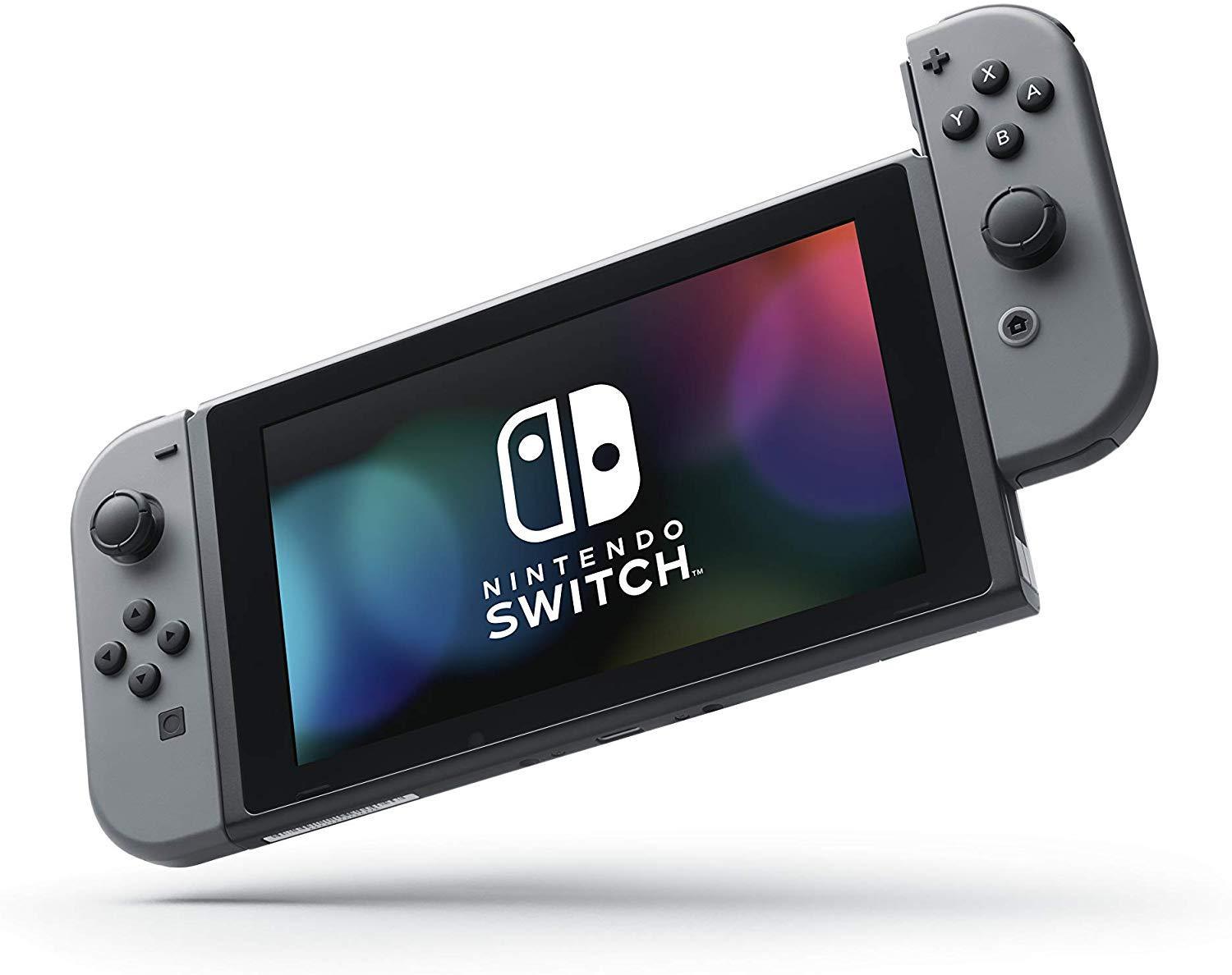 Nintendo Switch Console With Grey Joycon + NSW Dobe Dust-Proof Kit Include Rubber Plug & Toughened Glass Film (TNS-862) Bundle - DataBlitz