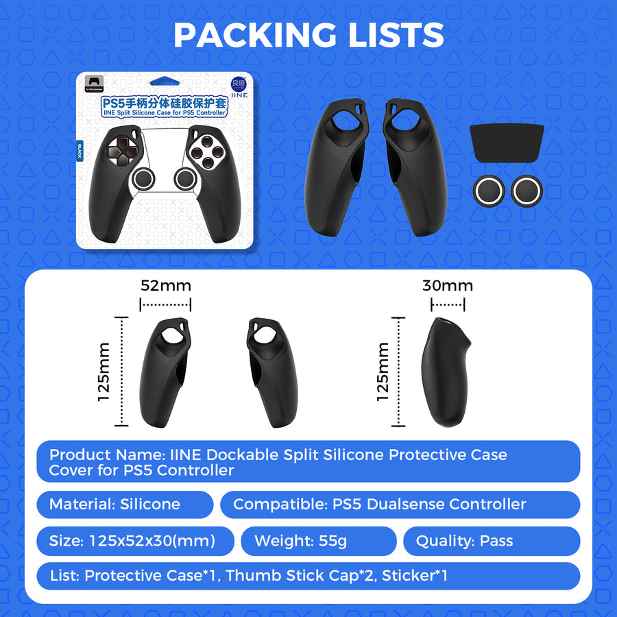 IINE Split Silicone Case Cover for PS5 Controller