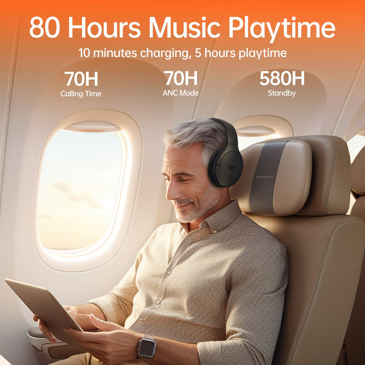 Weofly Live ANC Headphone (Beige) (WFLV675BG)