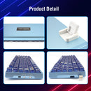 E-Yooso Z-94J Tri-Mode RGB 94-Keys Hot-Swappable Mechanical Keyboard Cystal Blue