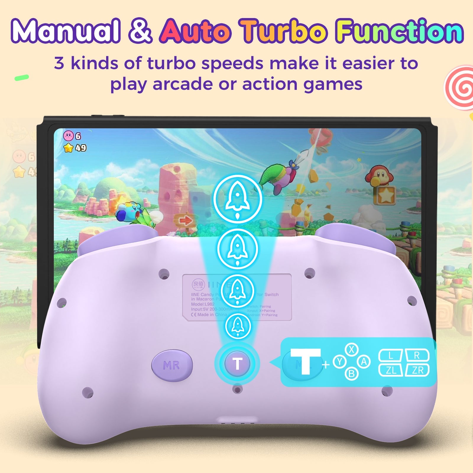IINE Candy Pop Mini Controller for Switch/ Android/ iOS/ PC