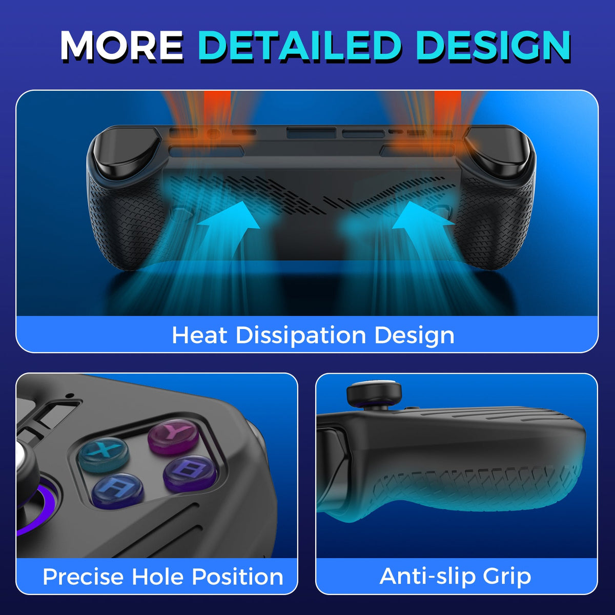 IINE Silicone Case Set for ROG Ally X (Black) (L1043)