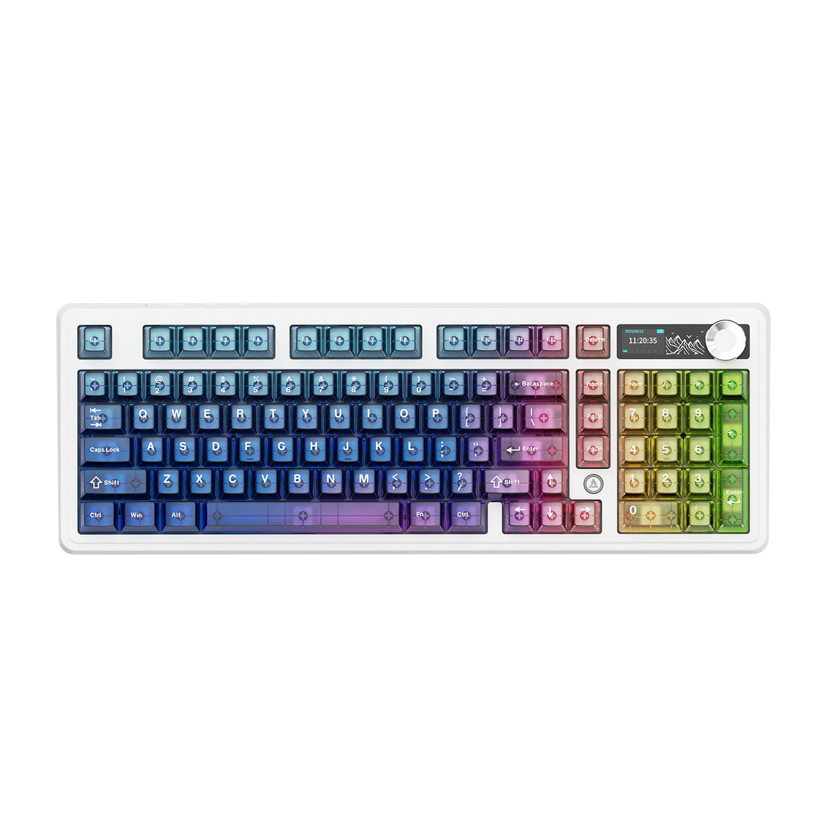 Ajazz AK980 V2 Pro RGB Tri-Mode Mechanical Keyboard (Transparent Blue Purple Pink Orange) (Lichee Switch)