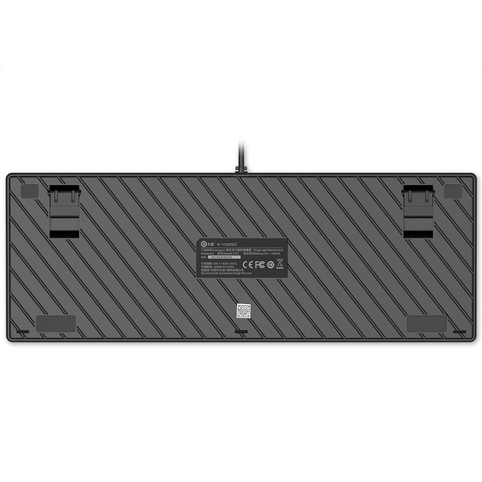 E-Yooso Z-87 Yellow Single Light 87 Keys Wired Mechanical Keyboard Grey/Black/Orange (Red Switch)