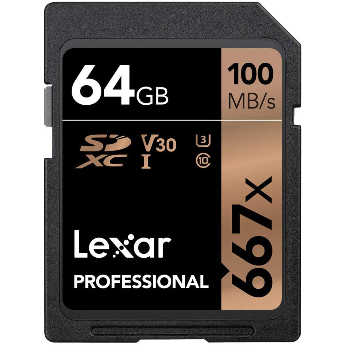 Lexar Professional 667x 64GB SDXC UHS-I C10 U3 V30 100MB/s Read SD Card (LSD0667064G-BNNNG)