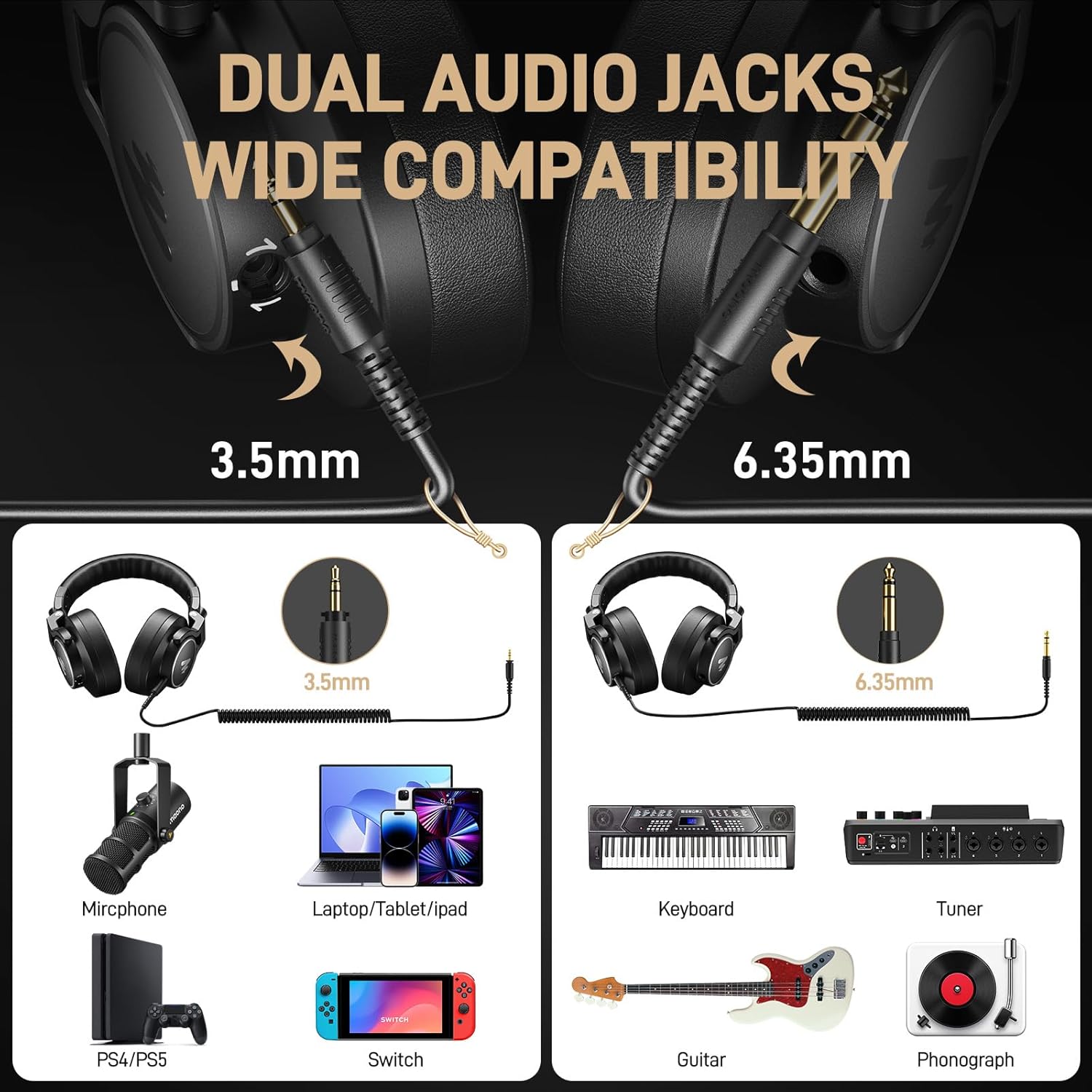 Maono MH700 Professional Studio Monitoring Headphones