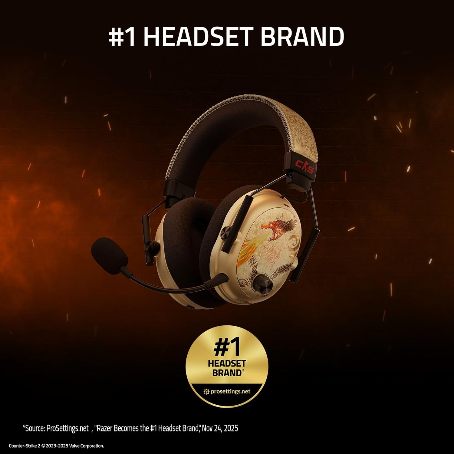 Razer BlackShark V3 Pro Wireless ANC Esports Gaming Headset (Counter-Strike 2 Ed.)