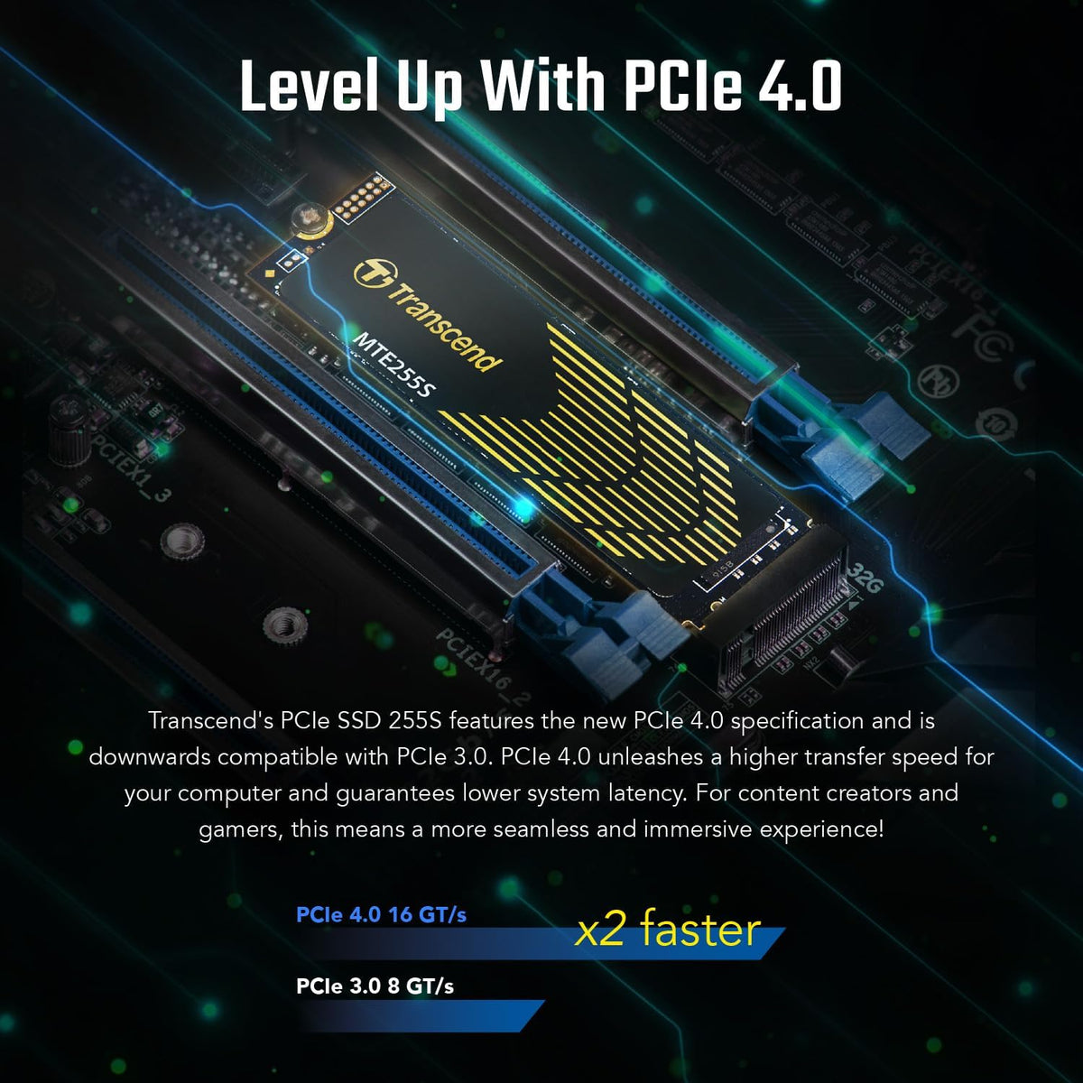 Transcend 255S PCIe NVME GEN4 X4 M.2 Internal SSD | DataBlitz