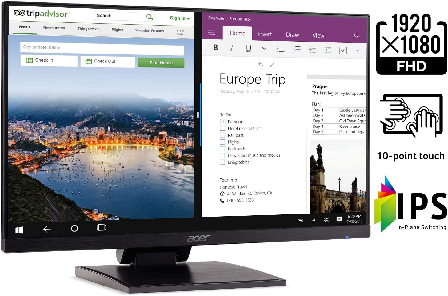 Acer Touch UT241Y BMIUZX 23.8" 60HZ FHD IPS Widescreen LCD Monitor