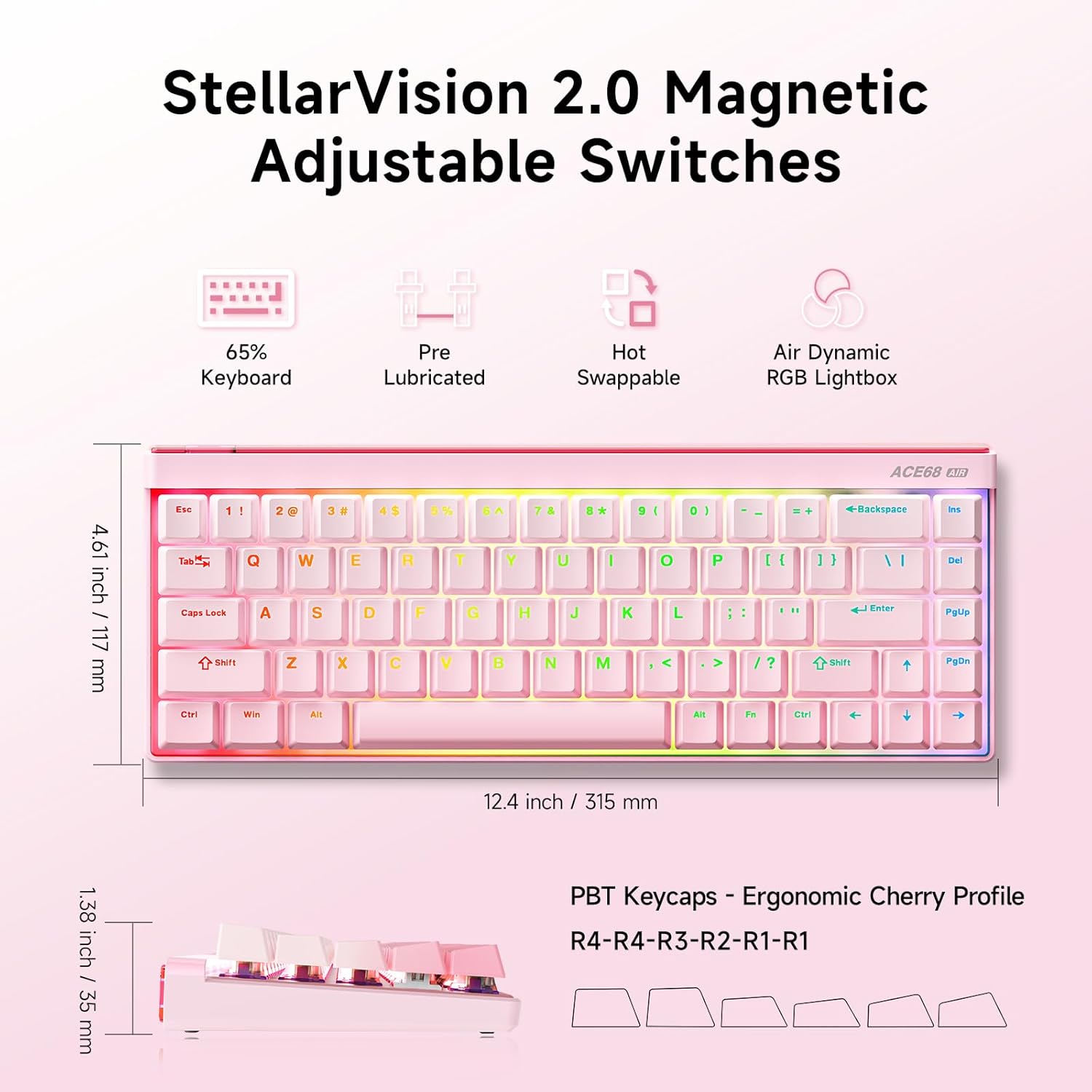 Mchose Ace 68 Air Esports Edition RGB Hot-Swappable Gaming Keyboard
