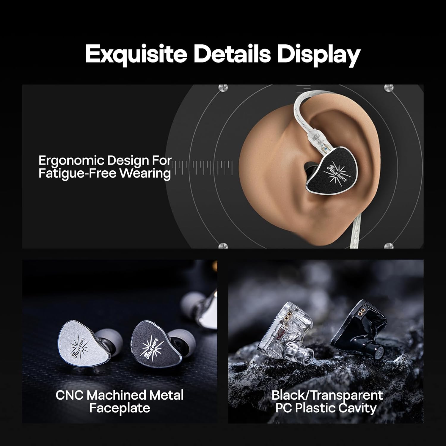 Kiwi Ears Belle 10mm DLC Dynamic Driver HiFi Wired Earbuds