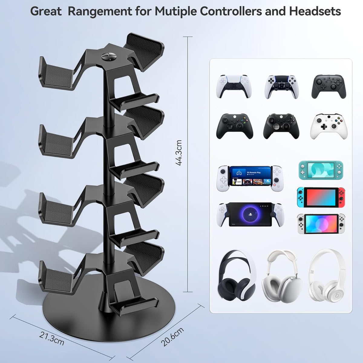 OIVO Controller & Headset Stand 4 Tiers (Black) (IV-P5425-4T)