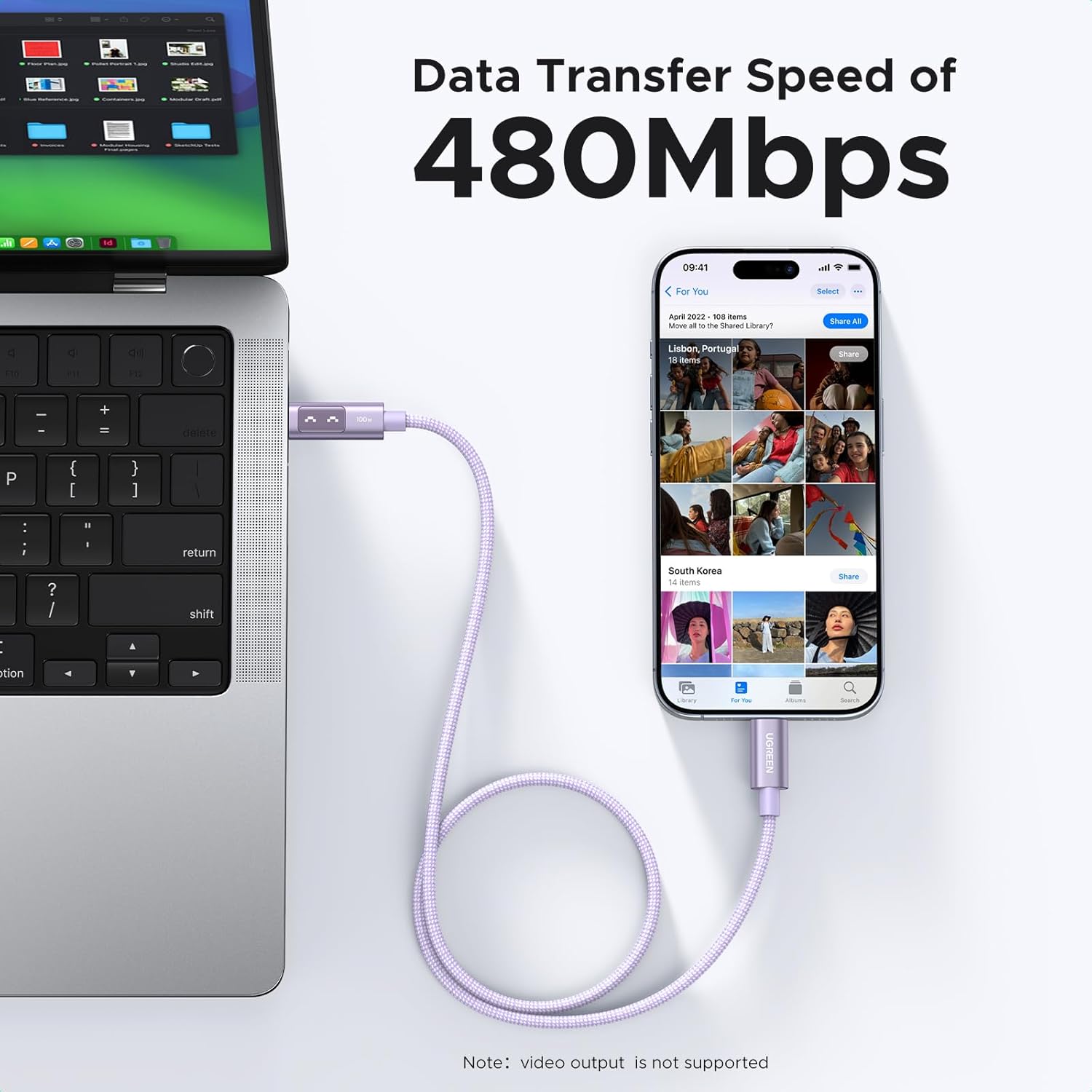 Ugreen Uno USB-C To USB-C PD 100W Fast Charging Cable - (Purple) | DataBlitz
