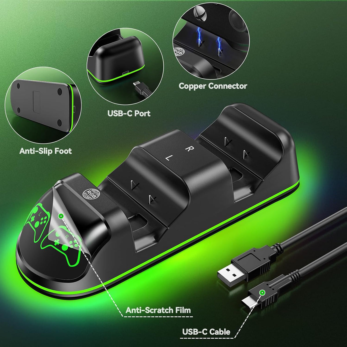 OIVO Controller Charging Station for XboxOne / Xbox Series S/X