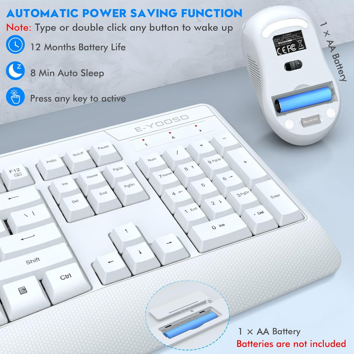 E-YOOSO E-787 Wireless Keyboard & Mouse Combo (White)