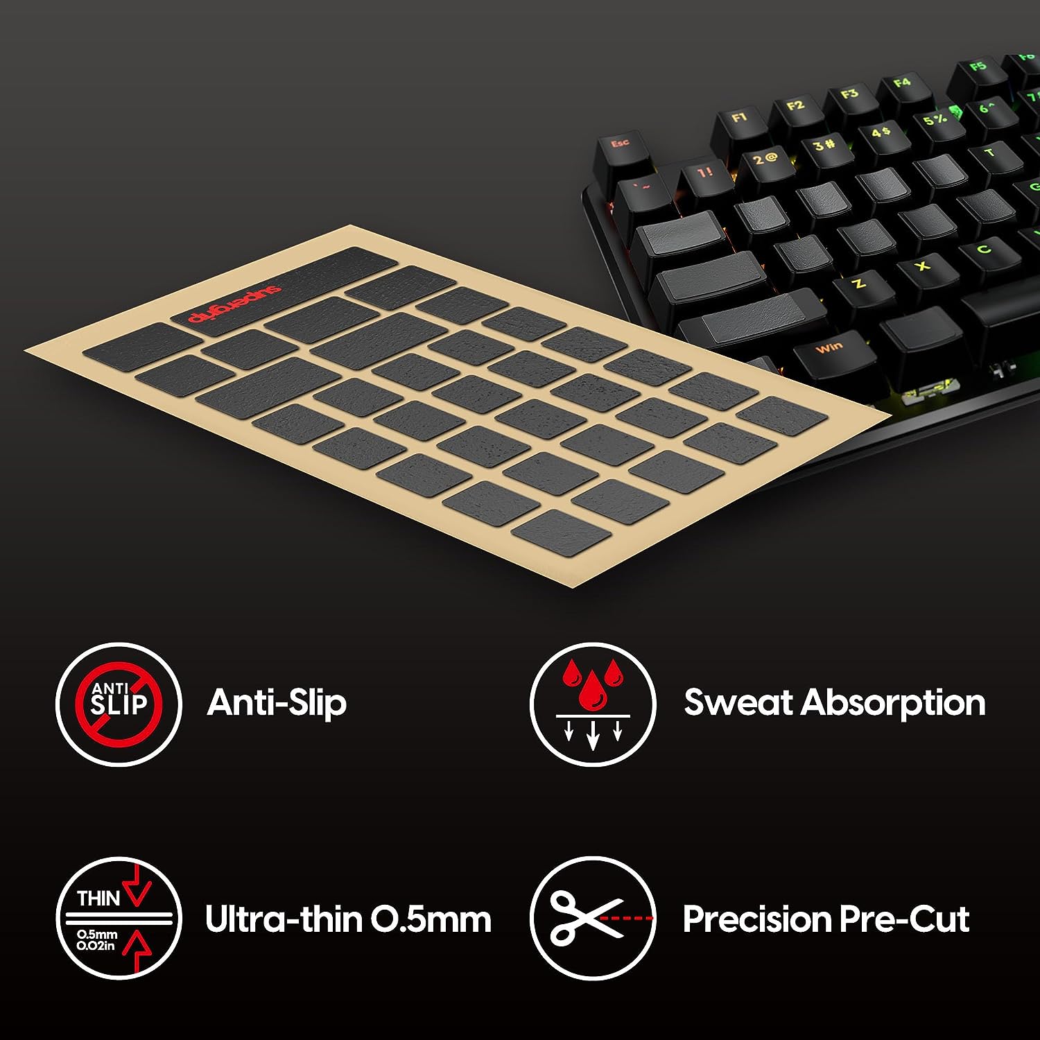 Pulsar Supergrip Universal Grip Tape Pre-Cut Sheet For Keyboard (SGDIY4)
