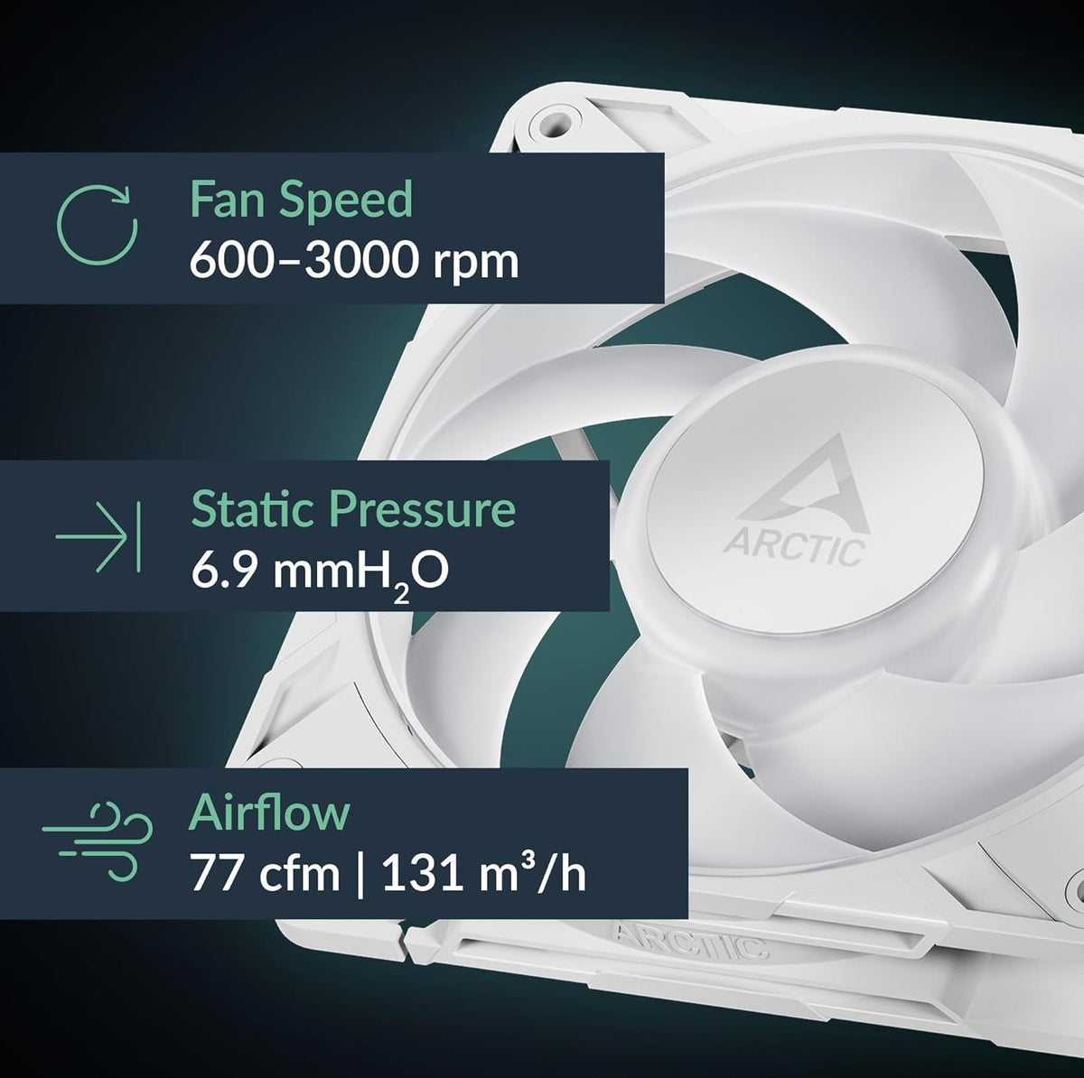 Arctic P12 Pro A-RGB 120mm A-RGB PWM Single Fan with Cable Splitter