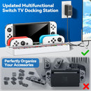 Kytok TV Dock Station with Controller Charger & Game Slots for Nintendo Switch / Nintendo Switch OLED (White) (KT-K804W)
