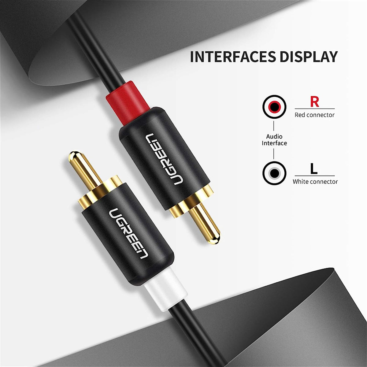 UGreen 2 RCA Male To 2 RCA Male Audio Cable (Black) (AV104)