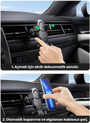 Ugreen 15W Auto Lock QI Wireless Charging Car Charger (Black) (CD256/40118)