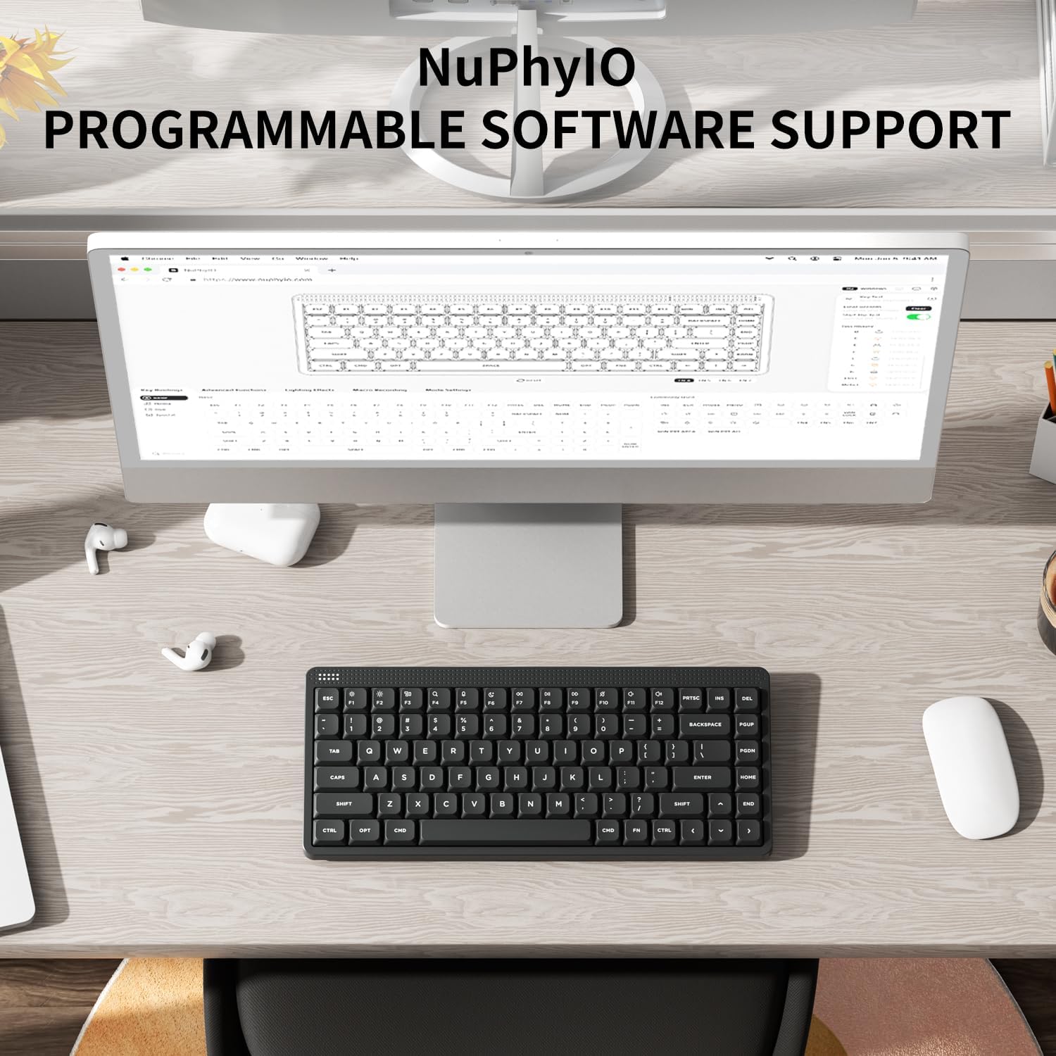 NuPhy Node75 High-Profile Hot-Swappable 82-Key Tri-Mode Wireless Mechanical Keyboard