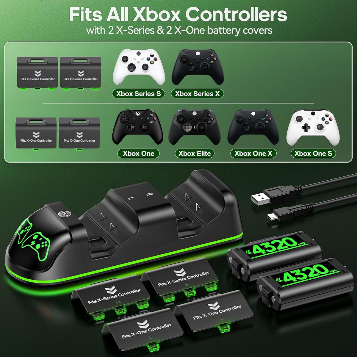 OIVO Controller Charging Station for XboxOne / Xbox Series S/X
