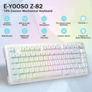 E-Yooso Z-82 RGB 81-Keys Tri-Mode Mechanical Keyboard White (Silverwood Switch)