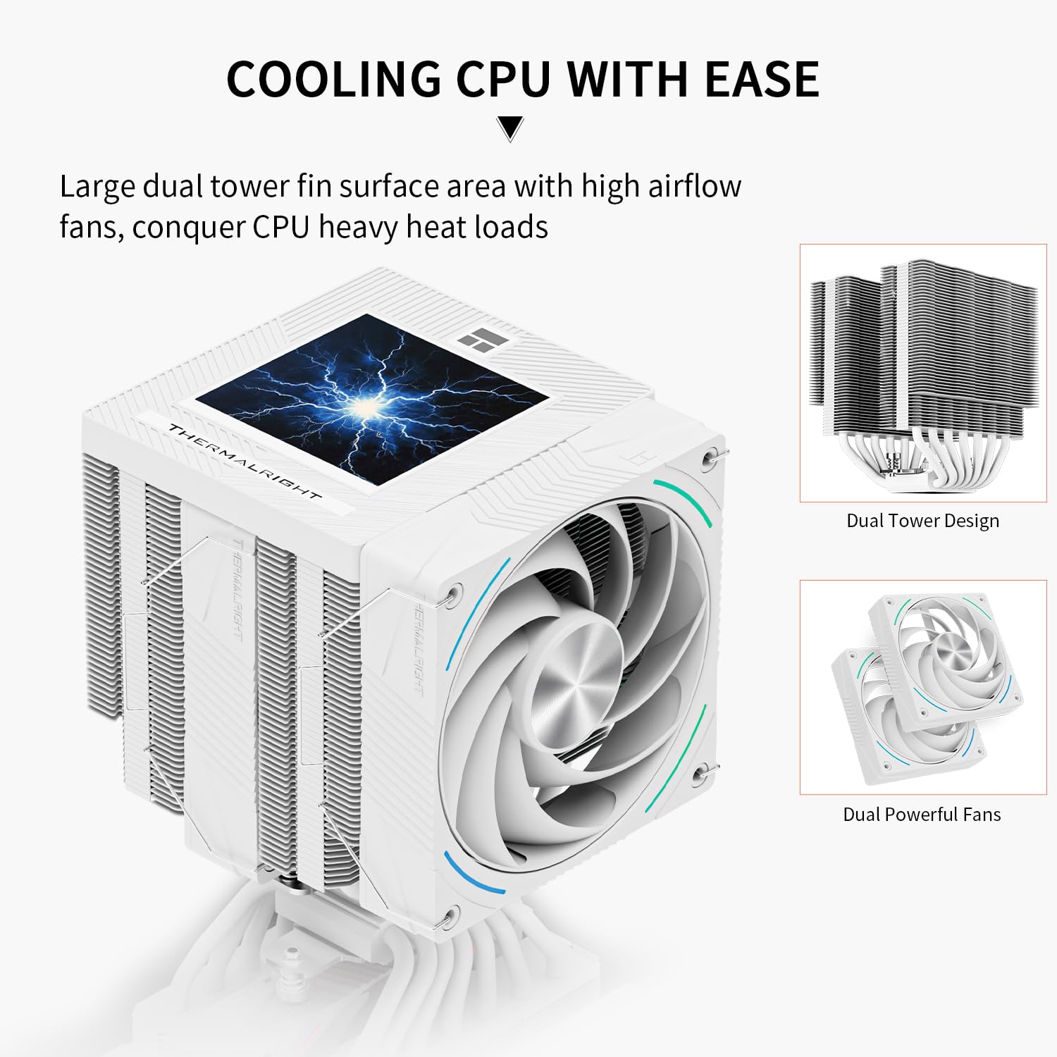 Thermalright Phantom Spirit 120 Vision Dual Tower CPU Air Cooler (Snow)