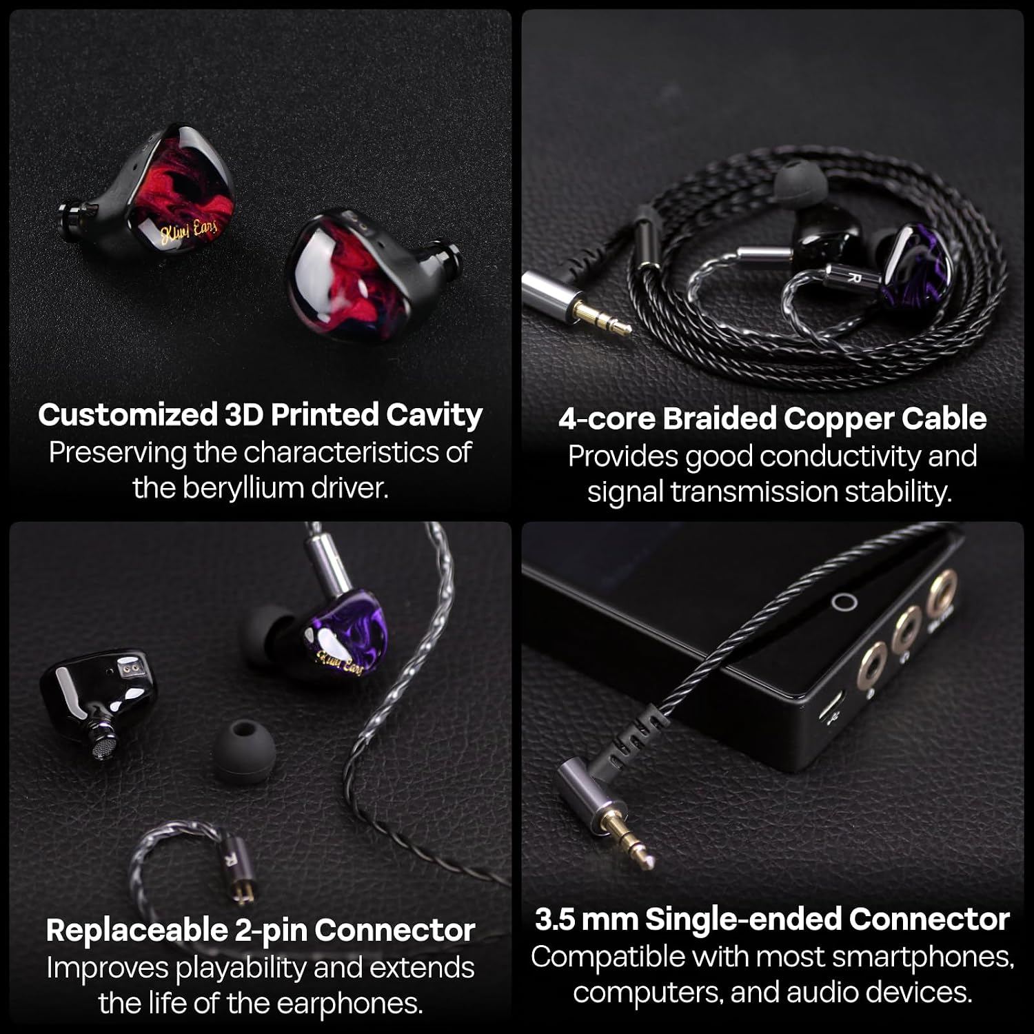 Kiwi Ears Cadenza 10mm Beryllium Dynamic Driver In-Ear Monitor