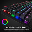 E-Yooso K-600 Rainbow Light 104 Keys Wired Mechanical Keyboard Black