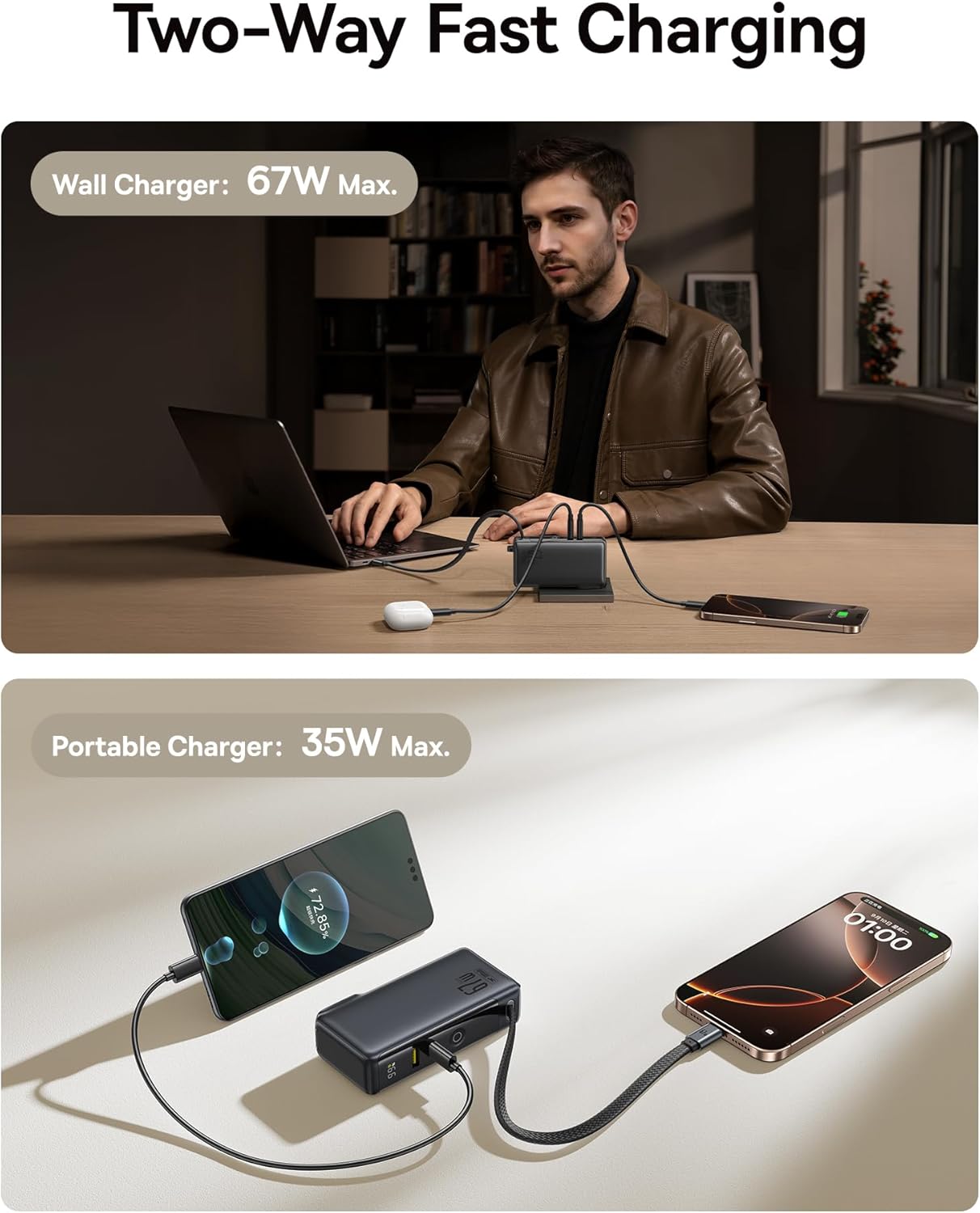 Baseus Nomos NT11 3-in-1 Omni-Charge Power Bank with Digital Display