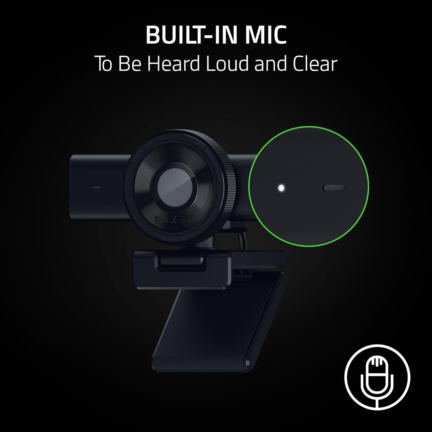 Razer Kiyo V2 X 1440p 60 FPS Webcam for Creators (Black, White, Quartz