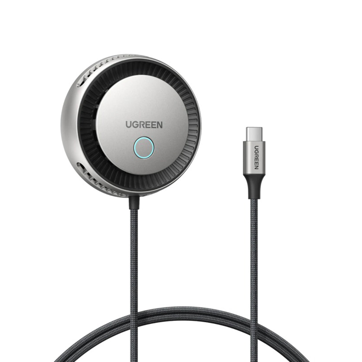 Ugreen MagFlo Pro 25W Qi2 Magnetic Single Pad Wireless Charger with Fan - 1.5m (Grey) (W773/75247)