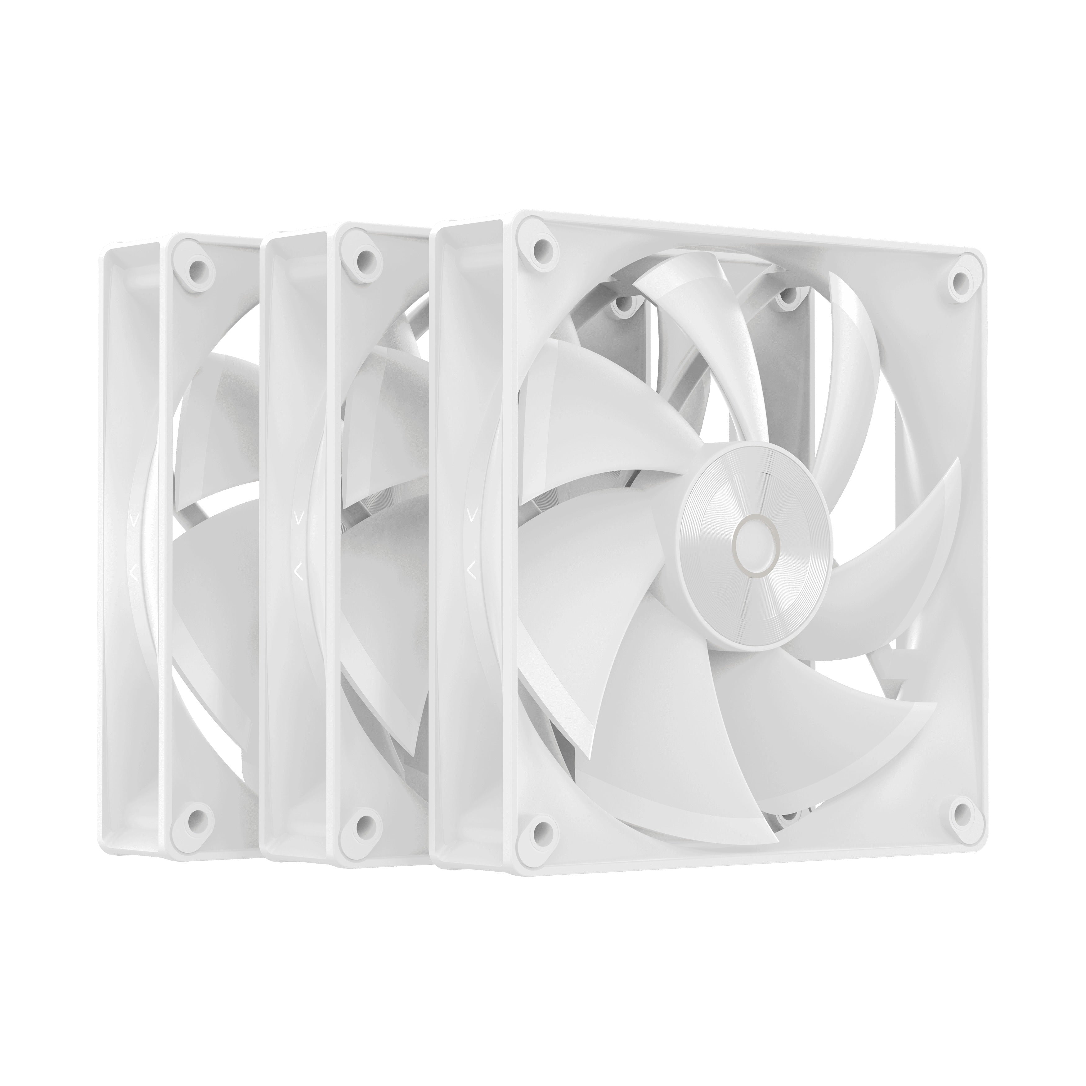 Ocypus Delta F12 3-in-1 120mm PWM Performance Fan Triple Pack (Black, White)