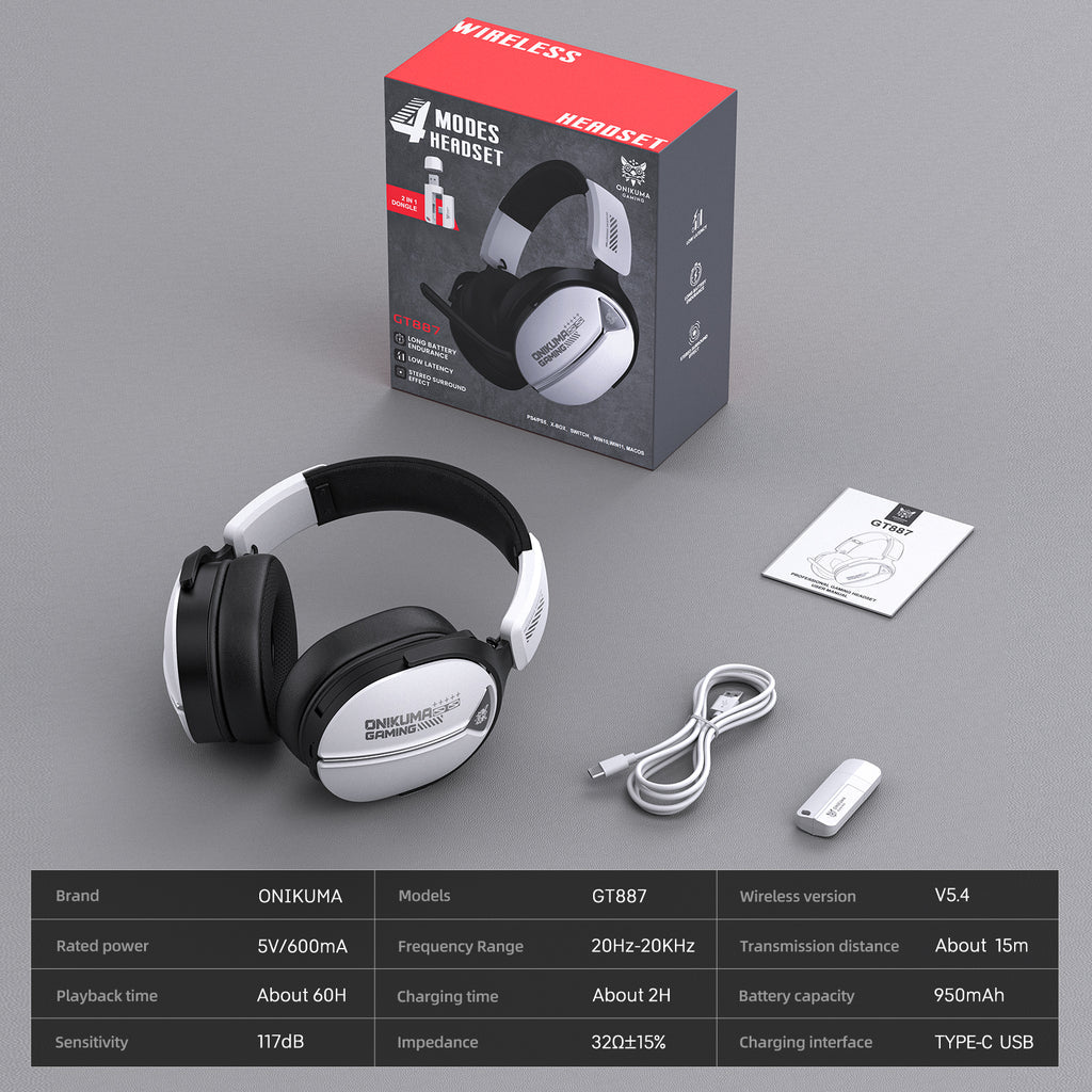 Onikuma GT887 4-Mode Gaming Headset with Microphone