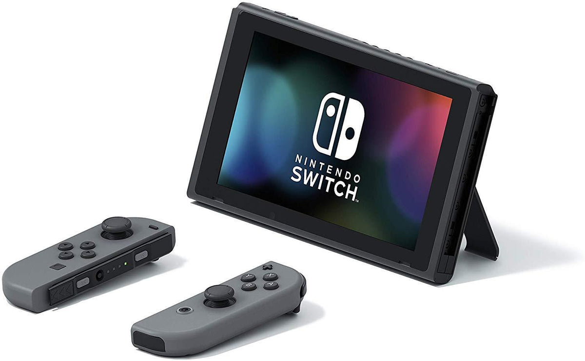 Nintendo Switch Console With Grey Joycon + NSW Dobe Dust-Proof Kit Include Rubber Plug & Toughened Glass Film (TNS-862) Bundle - DataBlitz