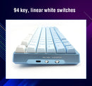 E-Yooso Z-94J Tri-Mode RGB 94-Keys Hot-Swappable Mechanical Keyboard White/Blue
