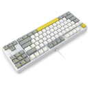 E-YOOSO Z-87 Yellow Single Light 87 Keys Wired Mechanical Keyboard White/Grey/Yellow (Red Switch)