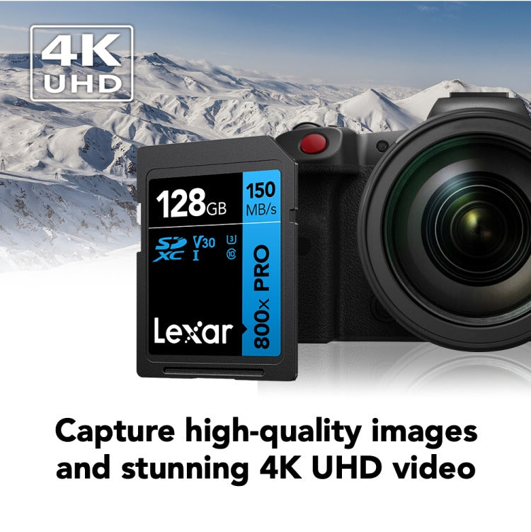 Lexar High-Performance 800x PRO SDXC UHS-I C10 U3 V30 150MB/s Read SD Card BLUE Series