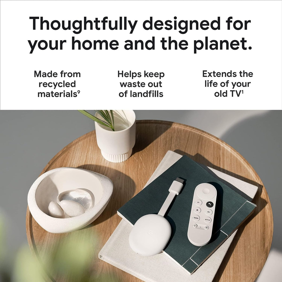 Google Chromecast HD With Google TV (Snow)