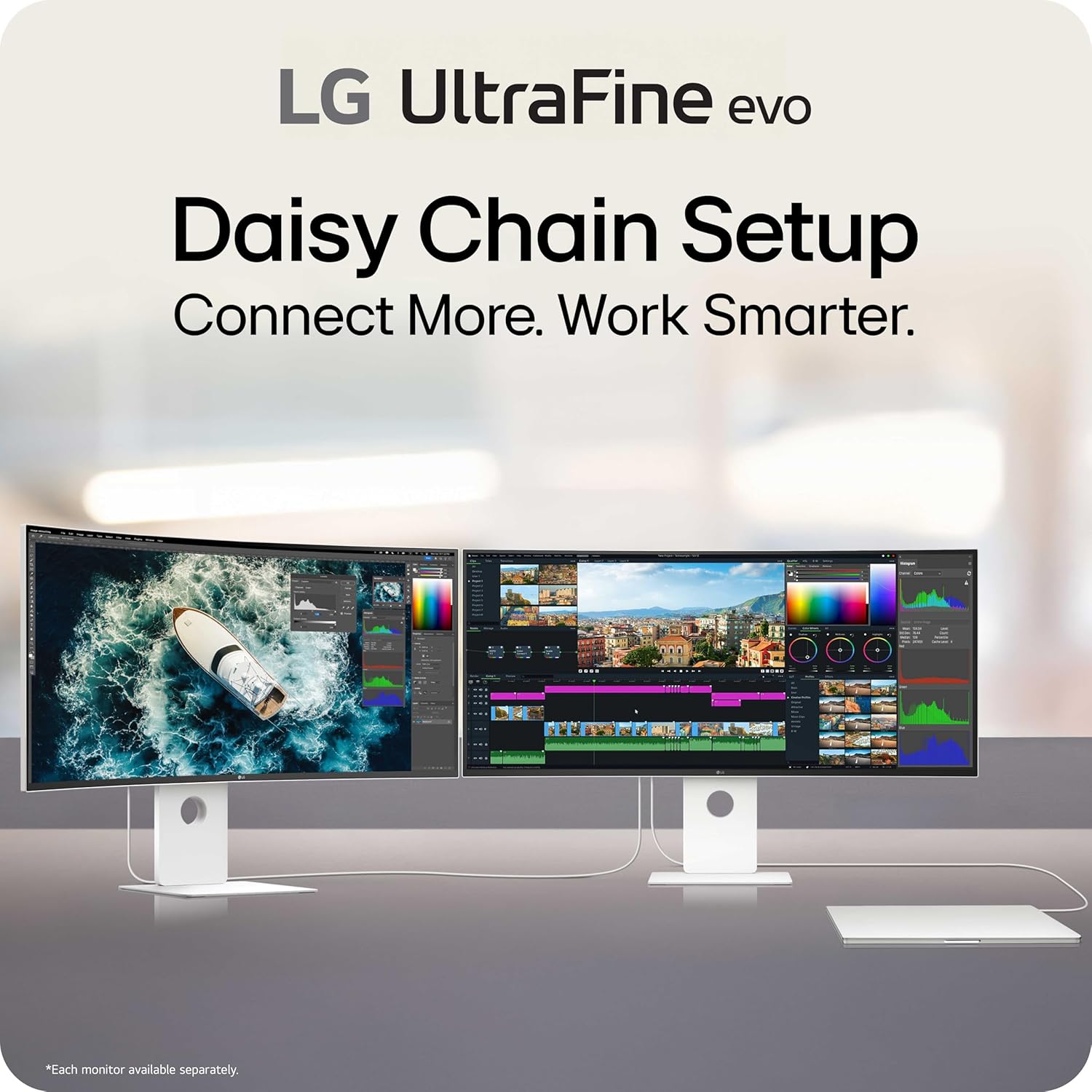 LG UltraFine 40U990A-W 5K2K 40" WUHD (5120x2160) 120Hz 5ms GtG Nano IPS Gaming Monitor with Thunderbolt 5 PD 96W and Height, Tilt & Swivel Adjustment (White)