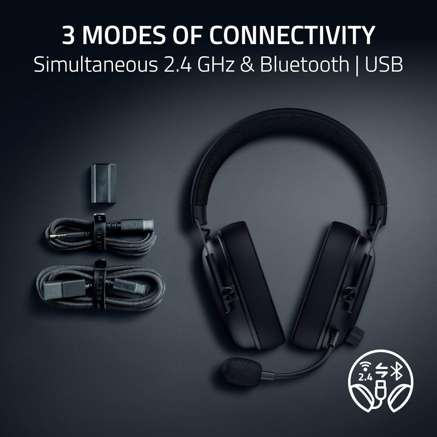 Razer BlackShark V3 Wireless Competitive Esports Gaming Headset with Ultra-Low Latency (Black)