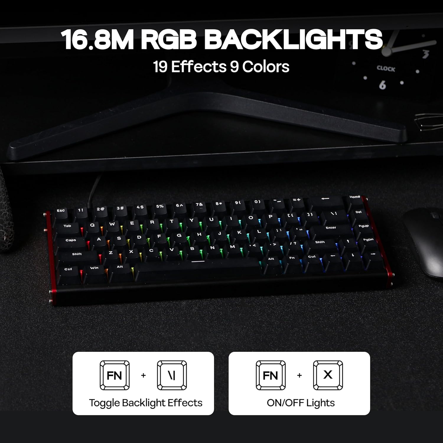 Ajazz ALUX68 Plus RGB Wired 68-Keys Aluminum CNC Case Hot-Swappable Mechanical Keyboard (Black)