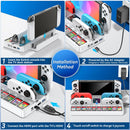 Kytok TV Dock Station with Controller Charger & Game Slots for Nintendo Switch / Nintendo Switch OLED (White) (KT-K804W)