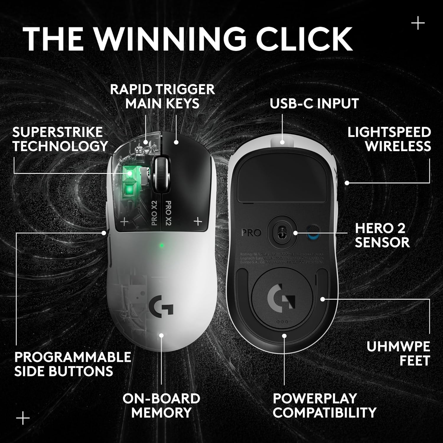 Logitech Pro X2 Superstrike Lightspeed Gaming Mouse