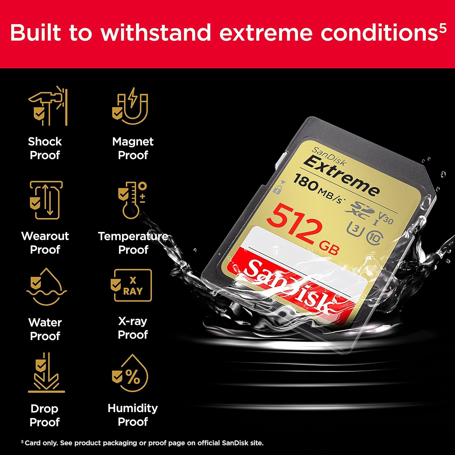 Sandisk Extreme 512GB 180MB/s SDXC UHS-1 Card