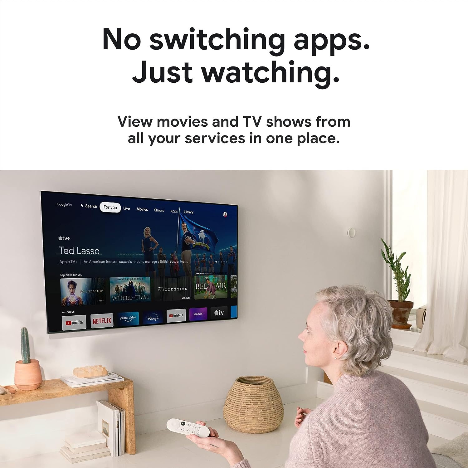 Google Chromecast HD With Google TV (Snow)
